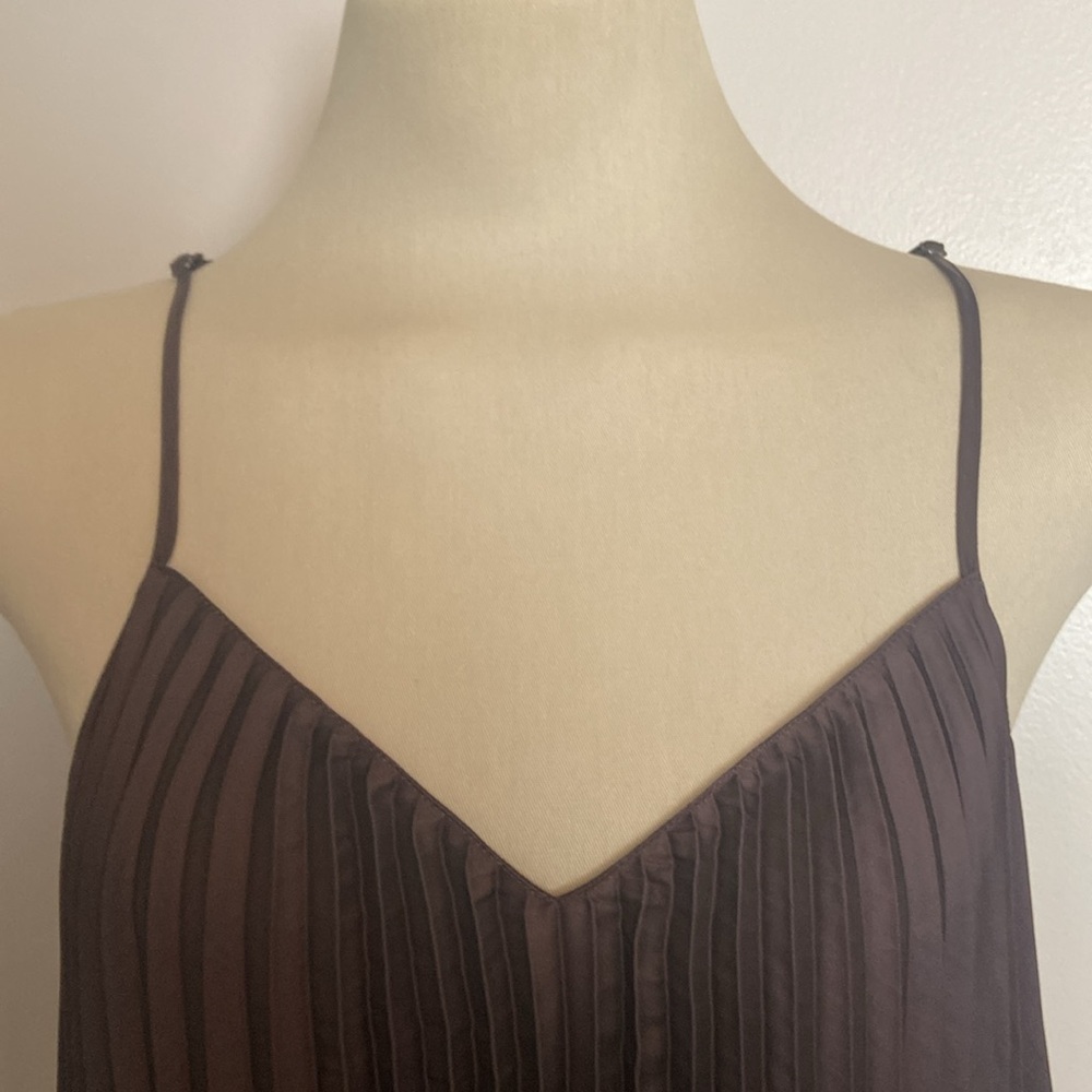 Banana Republic Brown and Orange Ombré Pleated Camisole Size Large - Picture 3 of 8